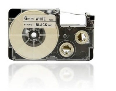 TAŚMA do drukarki etykiet CASIO BIAŁA XR6WE1 6mm XRA6WE1 8m
