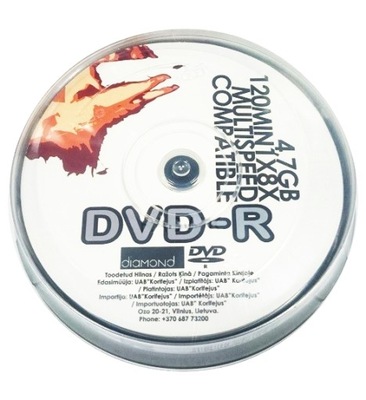 Płyty Diamond DVD-R 4,7 GB Taiyo Yuden CB 10 sztuk