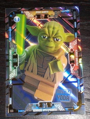 karta Lego Star Wars limitowana LE1 mistrz yoda