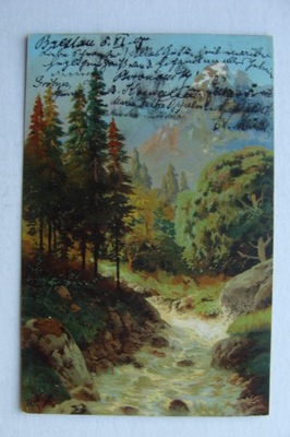 GÓRSKI WARTKI POTOK LAS przedwojenna POCZTÓWKA