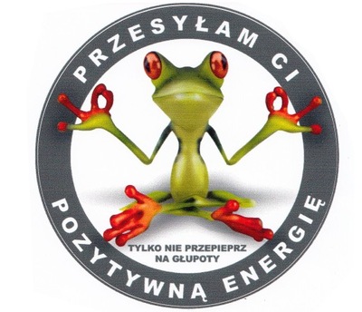 NAKLEJKA ŻABA FROG PRZESYŁAM CI POZYTYWNĄ ENERGIĘ