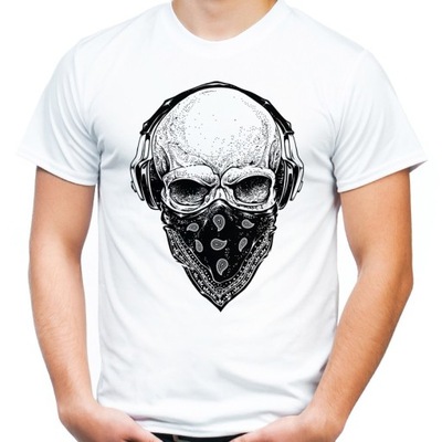 Koszulka z czaszką chusta gangsta na prezent 116