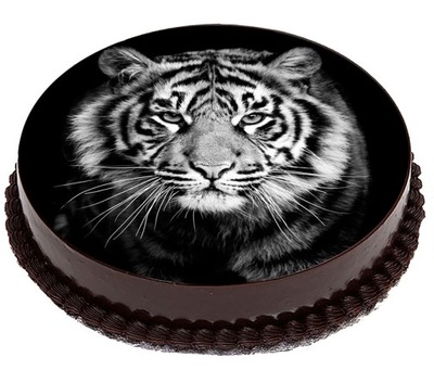 OPŁATEK NA TORT Tygrys Lew Czarna Pantera 20cm