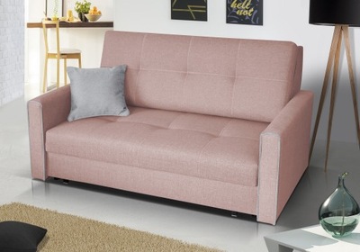 pikowana sofa VIVA II BIS dwuosobowa kanapa z pojemnikiem różowa