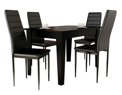 prostokątny stół 80/120 do 165 + 4 krzesła