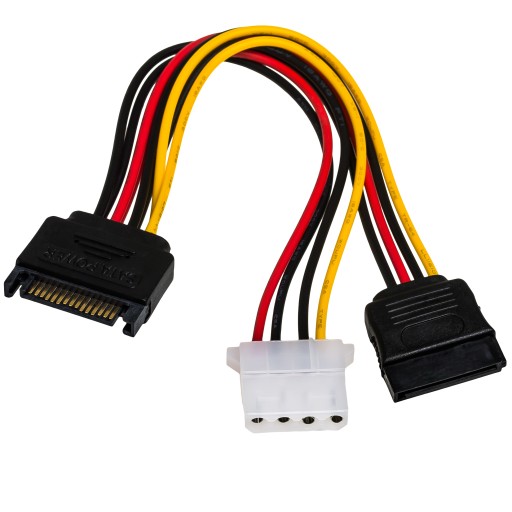 Kabel zasilający SATA na SATA + MOLEX do dysku HDD