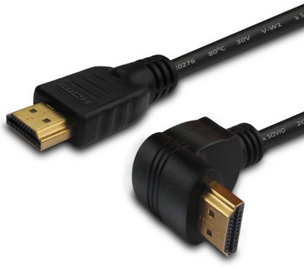 Кабель HDMI-HDMI 1.4 ETHERNET, угловой, угол 1,2 м (3620