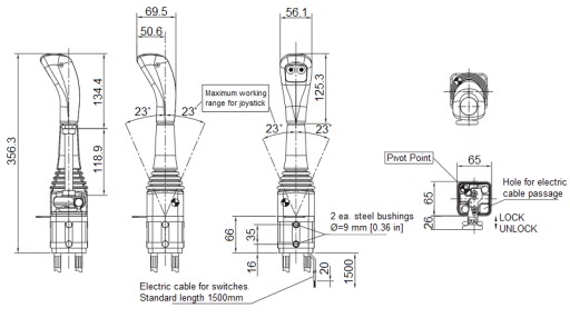 JOYSTICK DO TURA Z 2 PRZYCISKAMI ORYGINAŁ INDEMAR