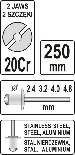 СТАНДАРТНЫЙ ЗАКЛЕПОЧНИК 2,4-4,8 ММ