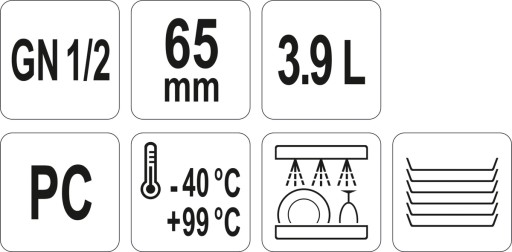 POJEMNIK GASTRONOMICZNY POLIWĘGLAN PC GN 1/2 65MM