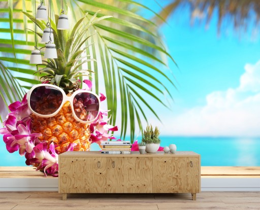 Fototapeta 3D ananas okulary morze 416x290 F00303