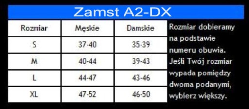 ZAMST A2-DX ORTEZA STABILIZATOR STAWU SKOKOWEGO ROZMIAR 