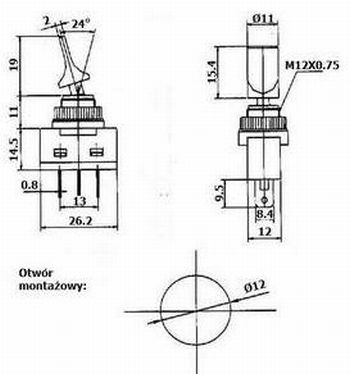 Выключатель с подсветкой LOLLICAK 12V YELLOW fv (0346)