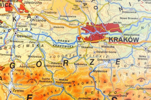 ПОЛЬША ФИЗИЧЕСКАЯ/АДМИНИСТРАТИВНАЯ НАСТЕННАЯ КАРТА ДВУСТОРОННЯЯ НОВАЯ ЭРА