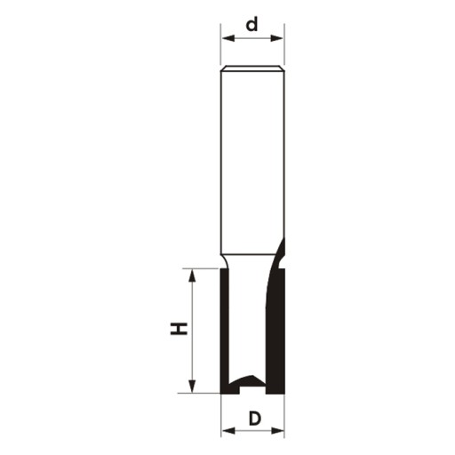 Прямая концевая фреза с ЧПУ с двумя пластинами D=6xH=20/d=6