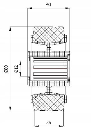 fi 80mm KOŁO KÓŁKA KOŁA TWORZYWOWO GUMOWE -1TX