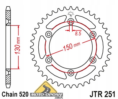 Комплект привода Yamaha YZ-F 250 F 05-09 S. Усиленный