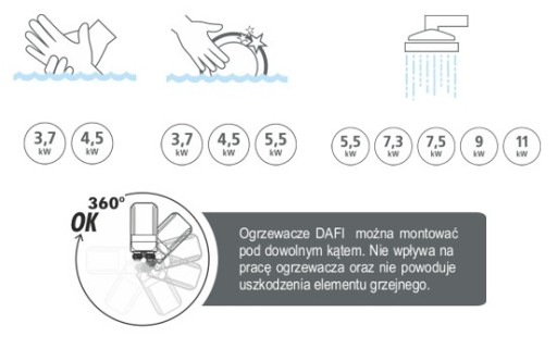 Водонагреватель DAFI 11 кВт 400 В - термопара