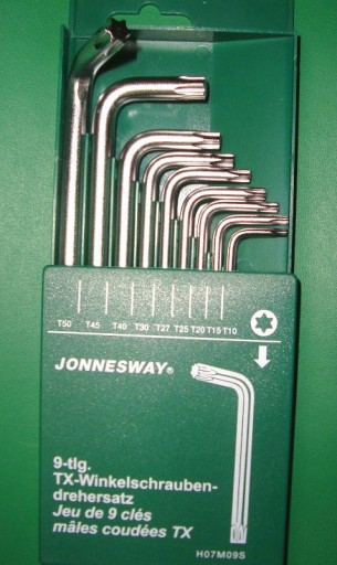 Ключи TORX 9 шт. гнутый T10-T50 H07M09S Jonnesway