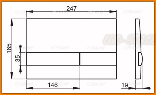 AlcaPLAST Кнопка для унитаза матовый хром/черный M1712-8