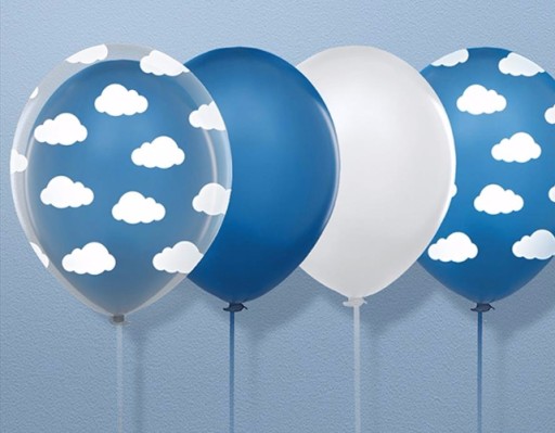 BALONY CHMURKI PRZEZROCZYSTE 1 2 3 URODZINY ROCZEK