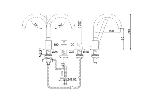 ROXIN QB241R KOHLMAN смеситель для ванны