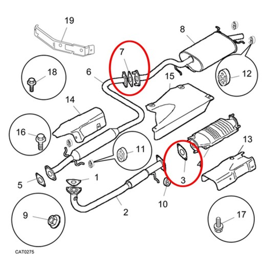 ROVER 200 25 1,4 1,8 2,0 ПРОКЛАДКА ВЫХЛОПНОЙ ТРУБЫ