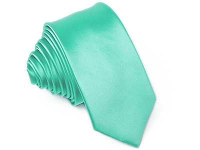 MIĘTOWY Slim Fit Wąski 6cm Śledź Gładki Krawat Męski Żakardowy GREG gs74