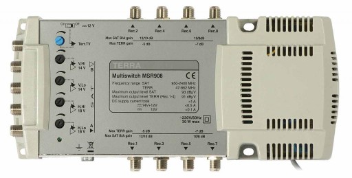 Мультипереключатель MSR-908 TERRA 9-входовой. 8 выходов МР 908