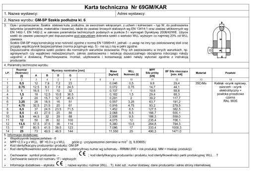 ПРОДОЛЬНЫЙ ШЕЙКЕЛЬ КЛАСС. 6 ПОДДЕЛОЧНЫЙ СЕРТИФИКАТ - 0,5Т - 1 ШТ.