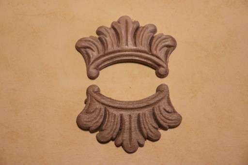 Dekor 7x4,5cm, ornament, sztukateria 2szt- D068