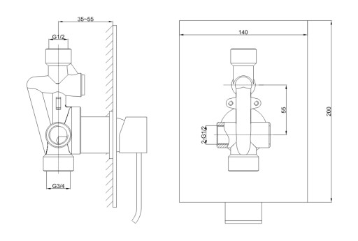 Смеситель для душа AXIS QW220N KOHLMAN