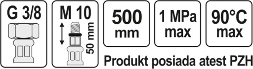 ШЛАНГ ДЛЯ СОЕДИНЕНИЯ БАТАРЕИ 3/8` M10 500MM