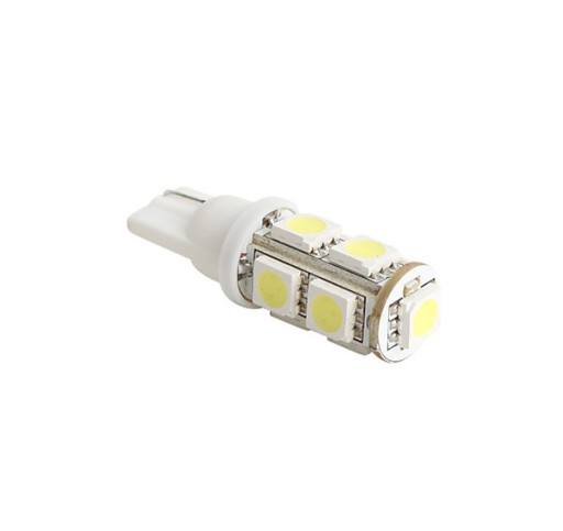 Светодиодная лампа белая 5600К T10 W5W 9 SMD 5050