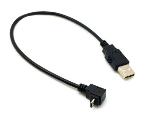 Угловой кабель Micro USB — USB НИЖНИЙ, 0,3 М