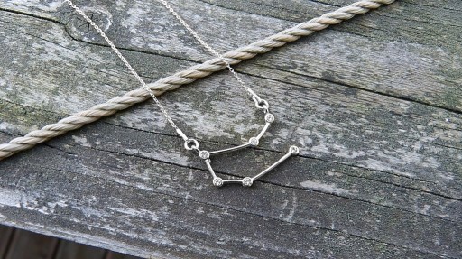 Серебряное колье знак зодиака Близнецы