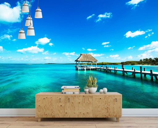 3D фотообои с морским океаном и пляжем 208x146 F00519