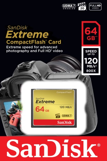 Карта памяти SanDisk CF 64 ГБ Extreme 120 МБ/с