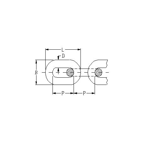 ЦЕПЬ ЭКОНОМИЧЕСКАЯ ТЕХНИЧЕСКАЯ ОЦИНКОВАННАЯ OC 8MM D2 1mb