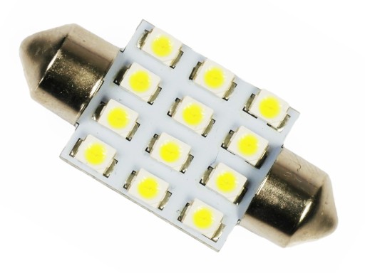 C5W C10W Лампа 12 светодиодов SMD 5050 TUBE 42 мм