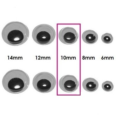 ГЛАЗА 10мм подвижные глазки 30шт artais D345
