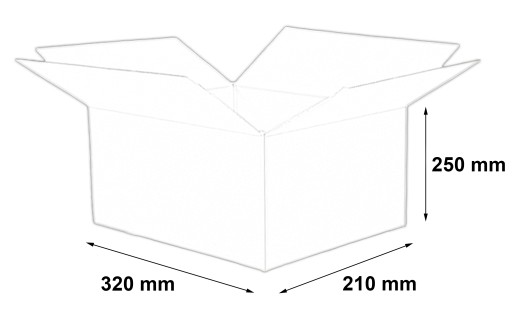 КАРТОННАЯ КОРОБКА 320x210x250 мм КОРОБКА с клапаном 20 шт.