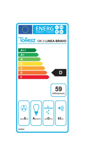 Okap do zabudowy TOFLESZ LINEA BRAVO inox 90 LED