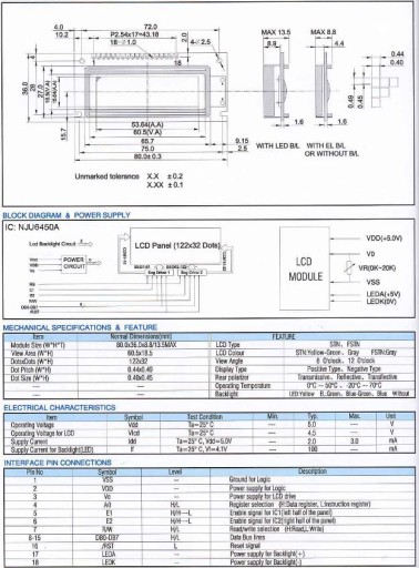 ART Новый графический ЖК 122х32=2х16 А/КК Blackline