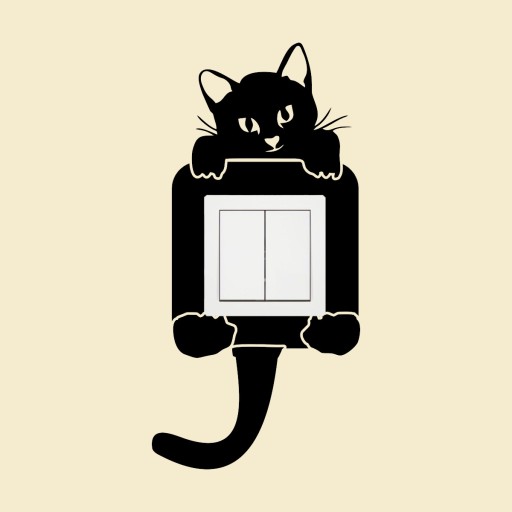 НАКЛЕЙКА под контактную розетку ВЫКЛЮЧАТЕЛЬ CAT для детской комнаты