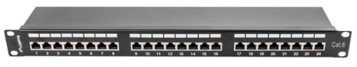 ПАТЧ-ПАНЕЛЬ 24 ПОРТА 1U CAT.6 FTP ЧЕРНАЯ LANBERG