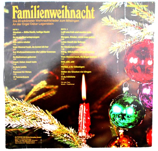 Рождественские гимны VINYL LP Familienweihnacht Die 20 Schosten