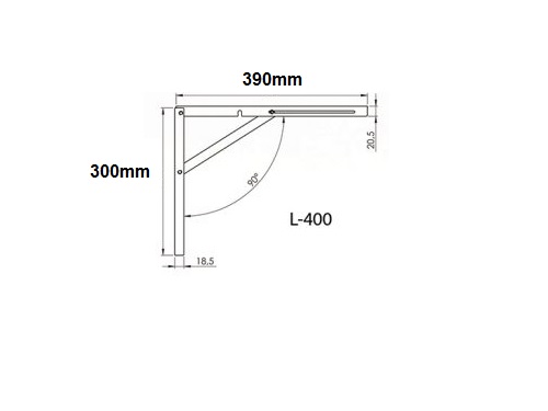 СКЛАДНОЙ КРОНШТЕЙН ПОД ПОЛКУ УГЛОВОЙ КРОНШТЕЙН ПОЛКА L-400 40см AIRTIC ПОЛКА ПЕТЛЯ