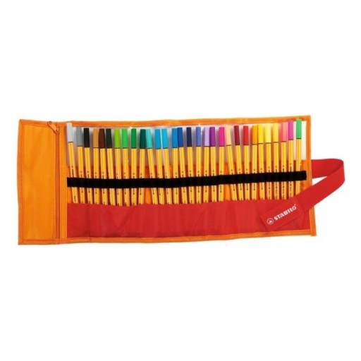 Пенал Stabilo Fineliner Набор роликов, 30 шт. + Stabilo Fineliner, 8 цветов