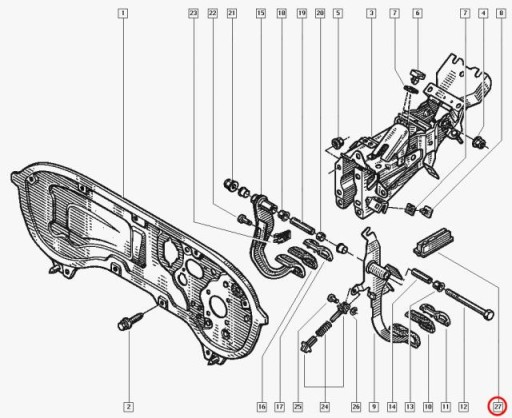 КОНЕЦ КРЮКА ТРОСА СЦЕПЛЕНИЯ RENAULT LAGUNA I